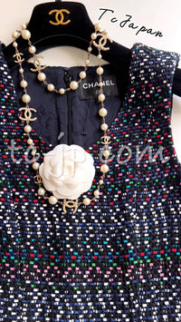 CHANEL 17PS Black Navy Multicolor Cotton Dress 34 シャネル ブラック ネイビー マルチカラー コットン ワンピース キャサリン妃 即発