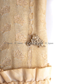 CHANEL 10S Nude Tan Beige Fringe Knit Dress 38 シャネル ベージュ グラデュエーション フリンジ ニット ワンピース 即発