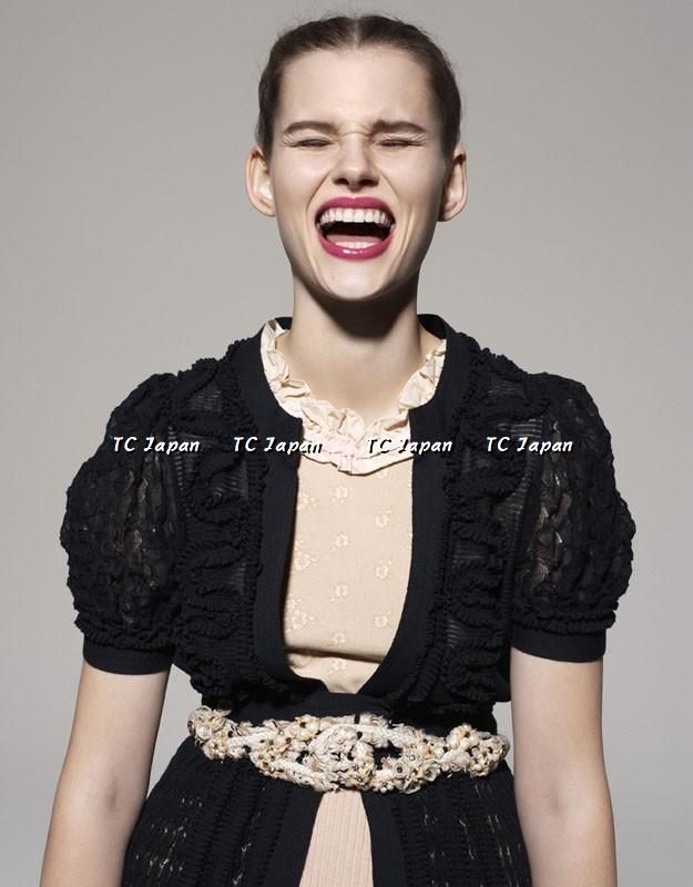 CHANEL 10S Nude Tan Beige Fringe Knit Dress 38 シャネル ベージュ グラデュエーション フリンジ ニット ワンピース 即発