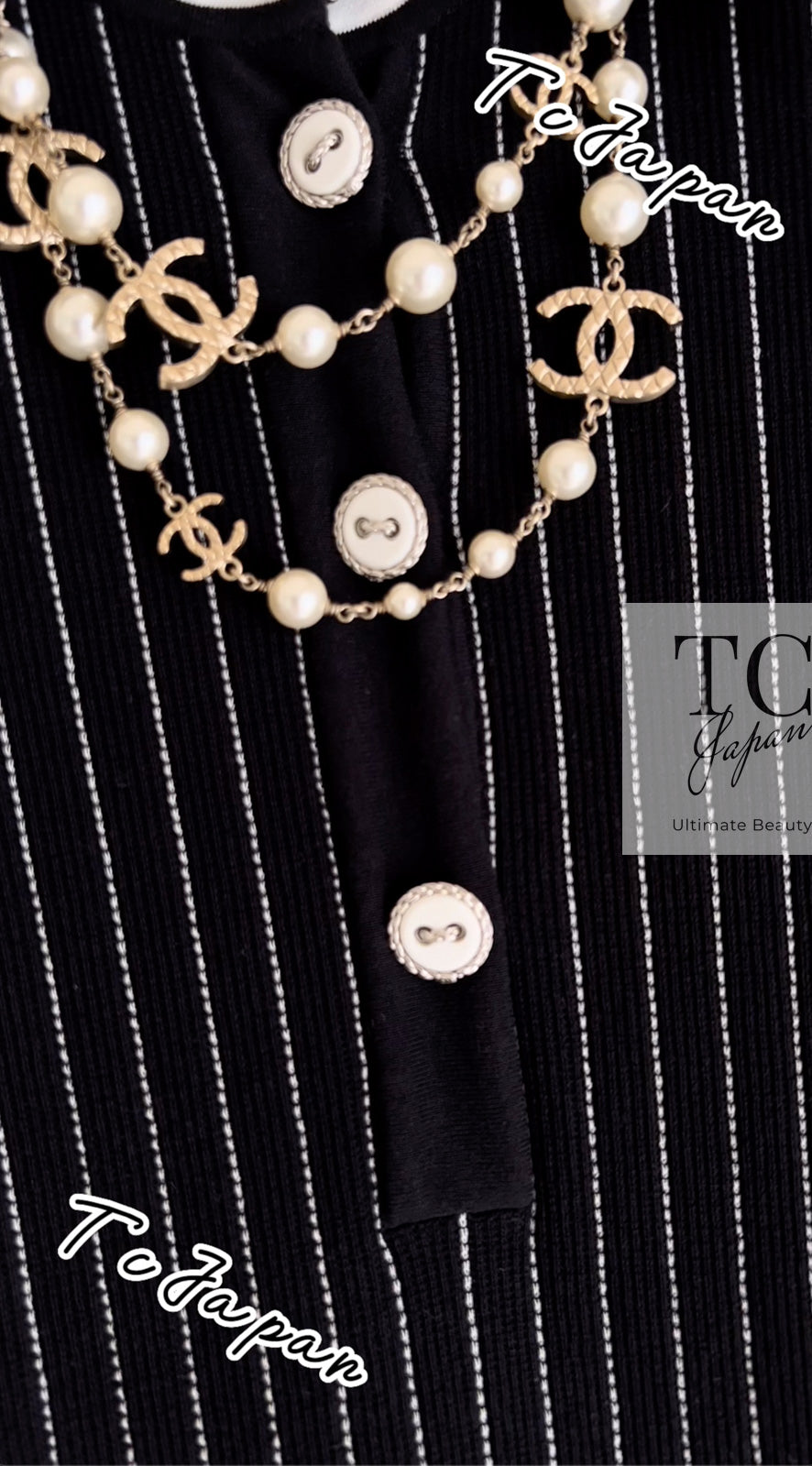 CHANEL 15S Black White Stripe Cotton Dress 34 シャネル ブラック ホワイト ストライプ コットン ワンピース 即発
