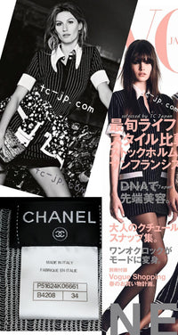 CHANEL 15S Black White Stripe Cotton Dress 34 シャネル ブラック ホワイト ストライプ コットン ワンピース 即発