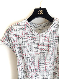 CHANEL 15S White Ivory Multi Tweed Dress 38 シャネル ホワイト アイボリー マルチ ツイード フレア ワンピース 即発