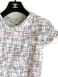 CHANEL 15S White Ivory Multi Tweed Dress 38 シャネル ホワイト アイボリー マルチ ツイード フレア ワンピース 即発