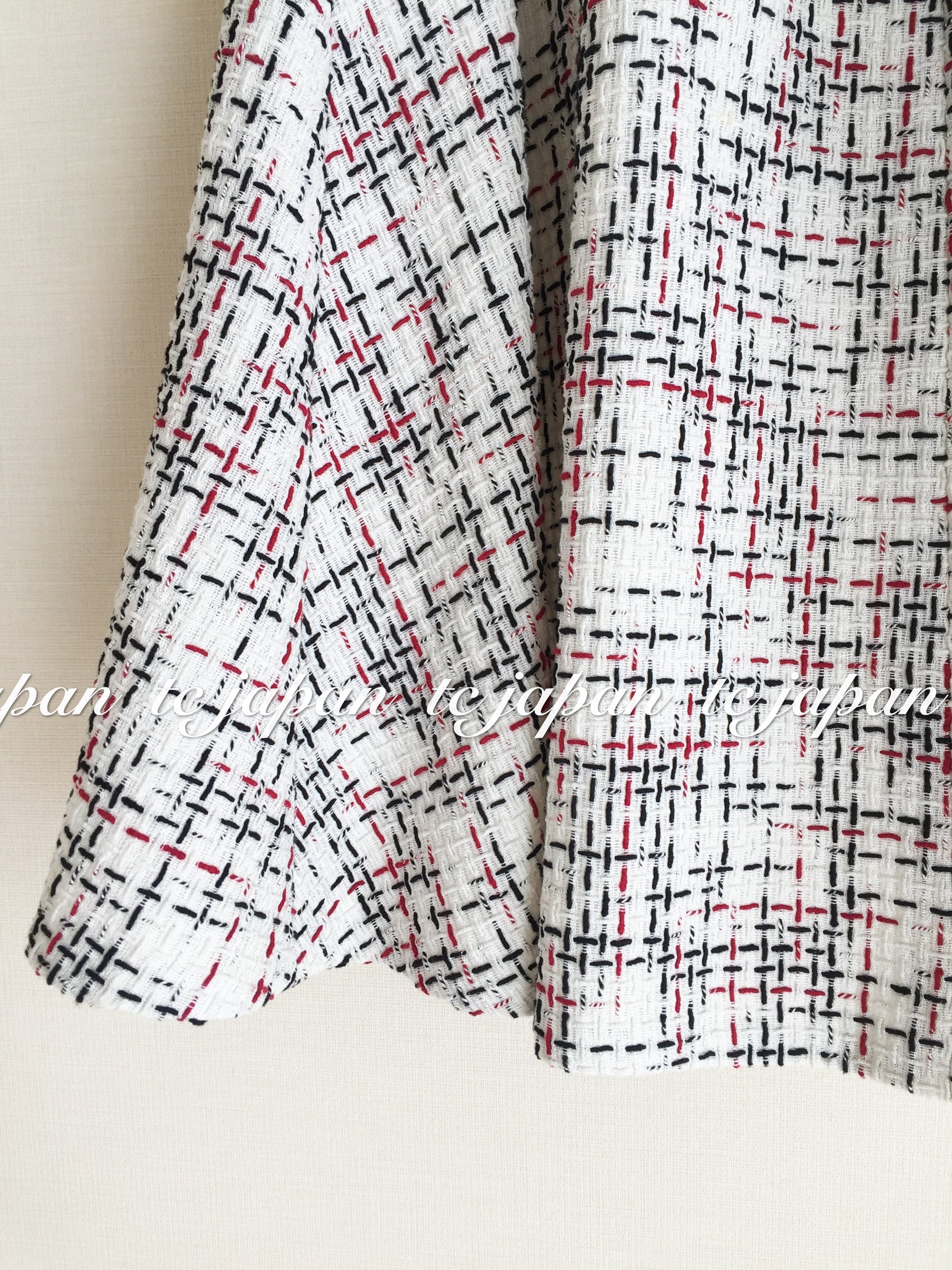 CHANEL 15S White Ivory Multi Tweed Dress 38 シャネル ホワイト アイボリー マルチ ツイード フレア ワンピース 即発