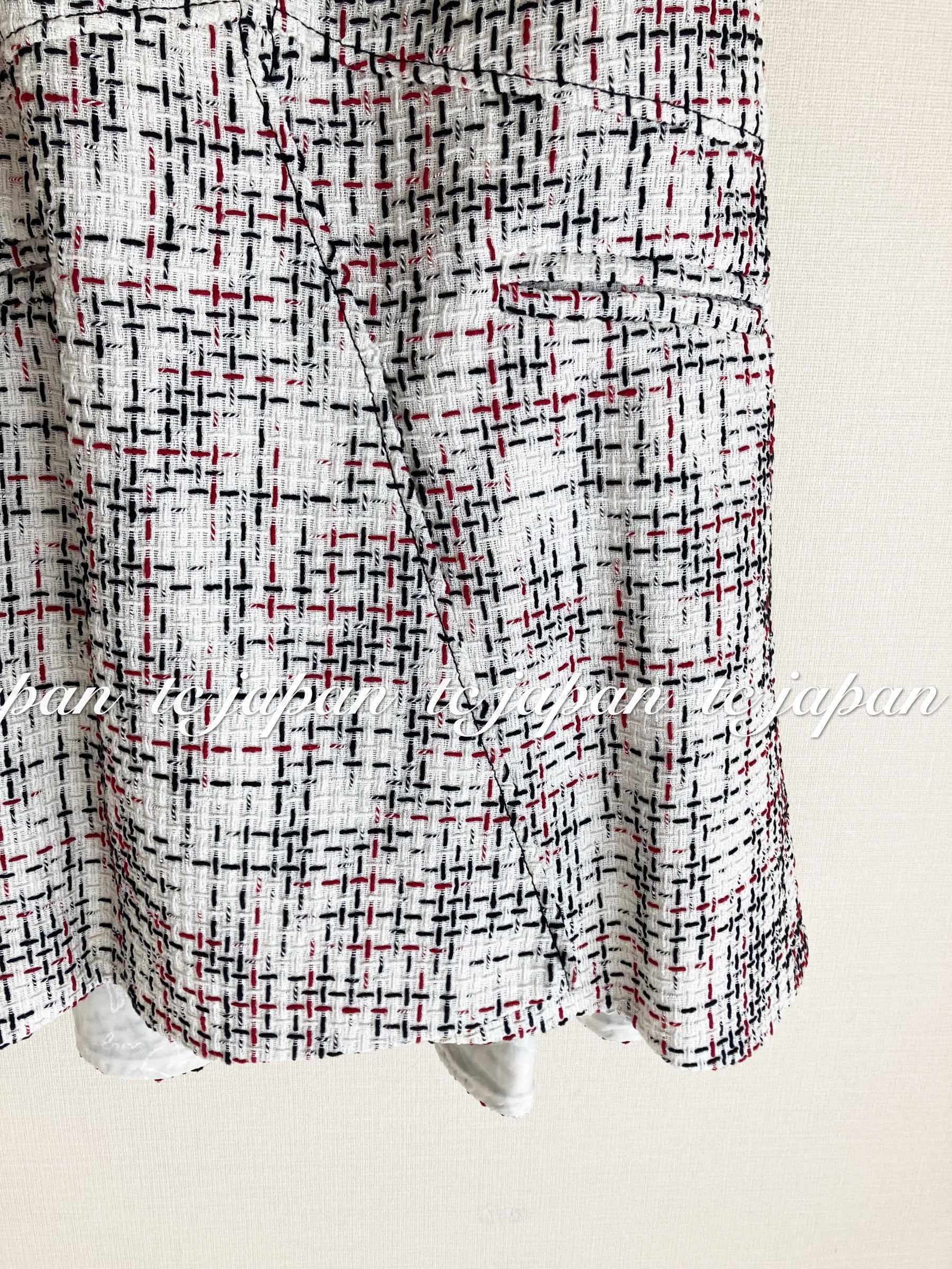 CHANEL 15S White Ivory Multi Tweed Dress 38 シャネル ホワイト アイボリー マルチ ツイード フレア ワンピース 即発