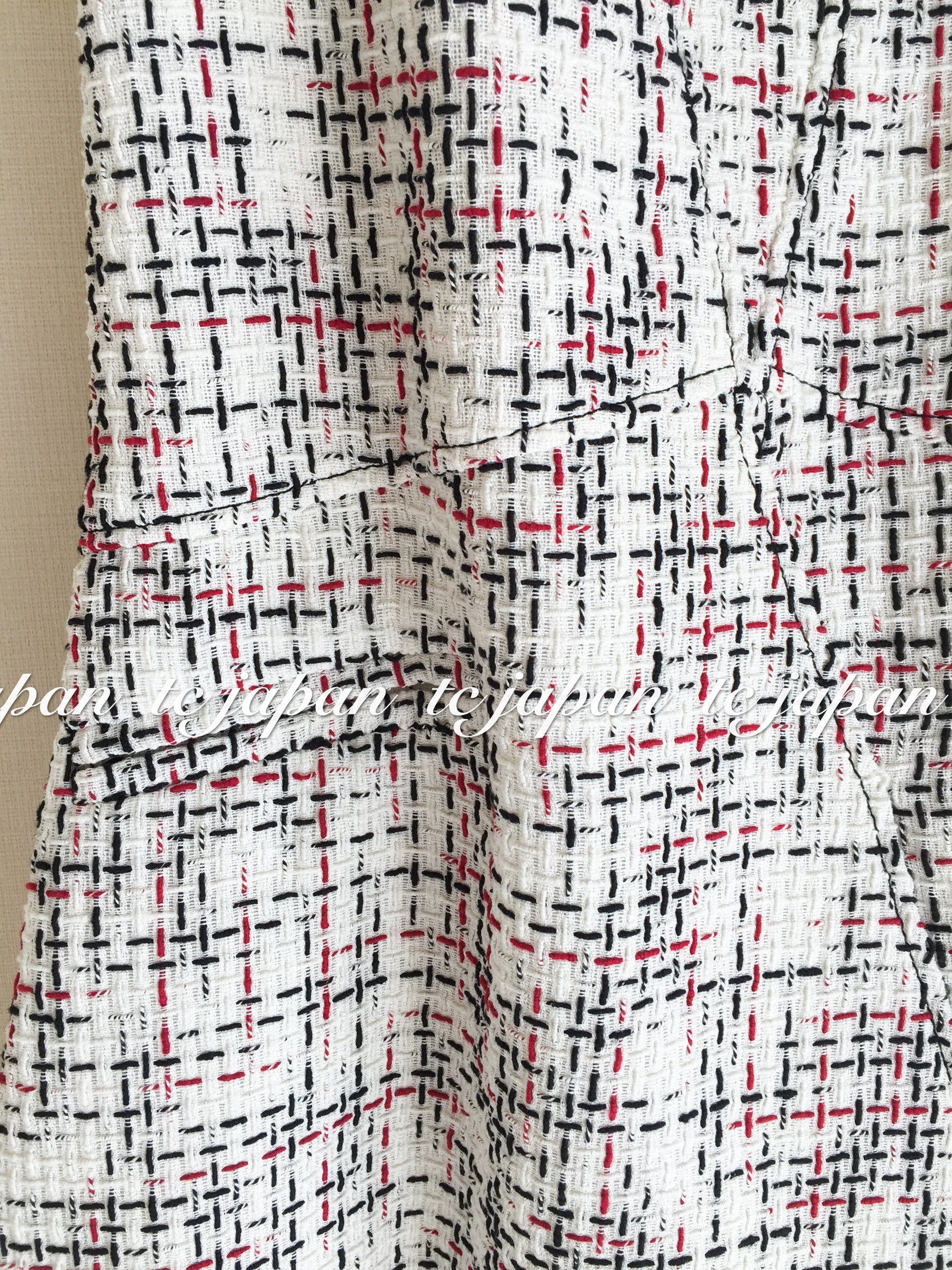 CHANEL 15S White Ivory Multi Tweed Dress 38 シャネル ホワイト アイボリー マルチ ツイード フレア ワンピース 即発