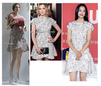 CHANEL 15S White Ivory Multi Tweed Dress 38 シャネル ホワイト アイボリー マルチ ツイード フレア ワンピース 即発