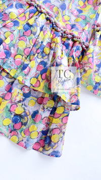 CHANEL 11C Yellow Multi Polka Dot Cotton Tunic Mini Dress 34 シャネル イエロー マルチカラー 水玉 コットン チュニック ミニ ワンピース 即発
