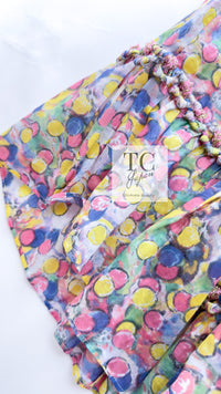CHANEL 11C Yellow Multi Polka Dot Cotton Tunic Mini Dress 34 シャネル イエロー マルチカラー 水玉 コットン チュニック ミニ ワンピース 即発