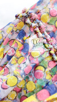 CHANEL 11C Yellow Multi Polka Dot Cotton Tunic Mini Dress 34 シャネル イエロー マルチカラー 水玉 コットン チュニック ミニ ワンピース 即発