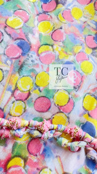 CHANEL 11C Yellow Multi Polka Dot Cotton Tunic Mini Dress 34 シャネル イエロー マルチカラー 水玉 コットン チュニック ミニ ワンピース 即発