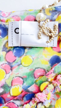 CHANEL 11C Yellow Multi Polka Dot Cotton Tunic Mini Dress 34 シャネル イエロー マルチカラー 水玉 コットン チュニック ミニ ワンピース 即発