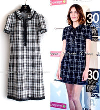CHANEL 07S Ivory Black Cotton Silk Tweed Dress Alexa Chung 38 シャネル アイボリー ブラック コットン シルク ツイード ワンピース 即発