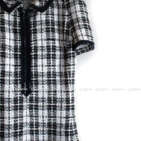 CHANEL 07S Ivory Black Cotton Silk Tweed Dress Alexa Chung 38 シャネル アイボリー ブラック コットン シルク ツイード ワンピース 即発