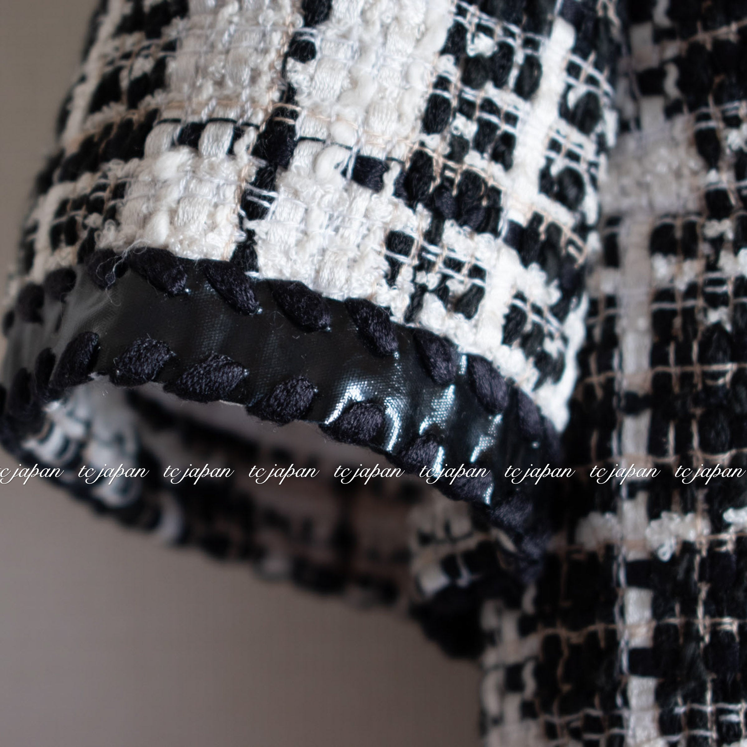 CHANEL 07S Ivory Black Cotton Silk Tweed Dress Alexa Chung 38 シャネル アイボリー ブラック コットン シルク ツイード ワンピース 即発
