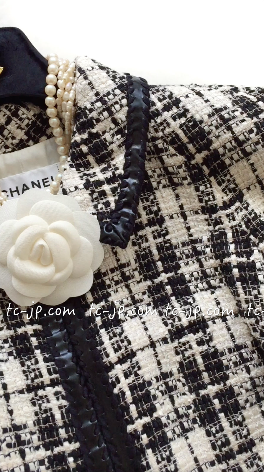 CHANEL 07S Ivory Black Cotton Silk Tweed Dress Alexa Chung 38 シャネル アイボリー ブラック コットン シルク ツイード ワンピース 即発