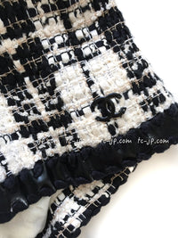 CHANEL 07S Ivory Black Cotton Silk Tweed Dress Alexa Chung 38 シャネル アイボリー ブラック コットン シルク ツイード ワンピース 即発