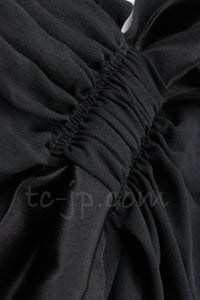 CHANEL 07A Cameron Diaz Ribbon Trim Black Silk Cocktail Dress 34 シャネル キャメロンディアス着 リボン飾り ブラック シルク カクテル ドレス ワンピース 即発