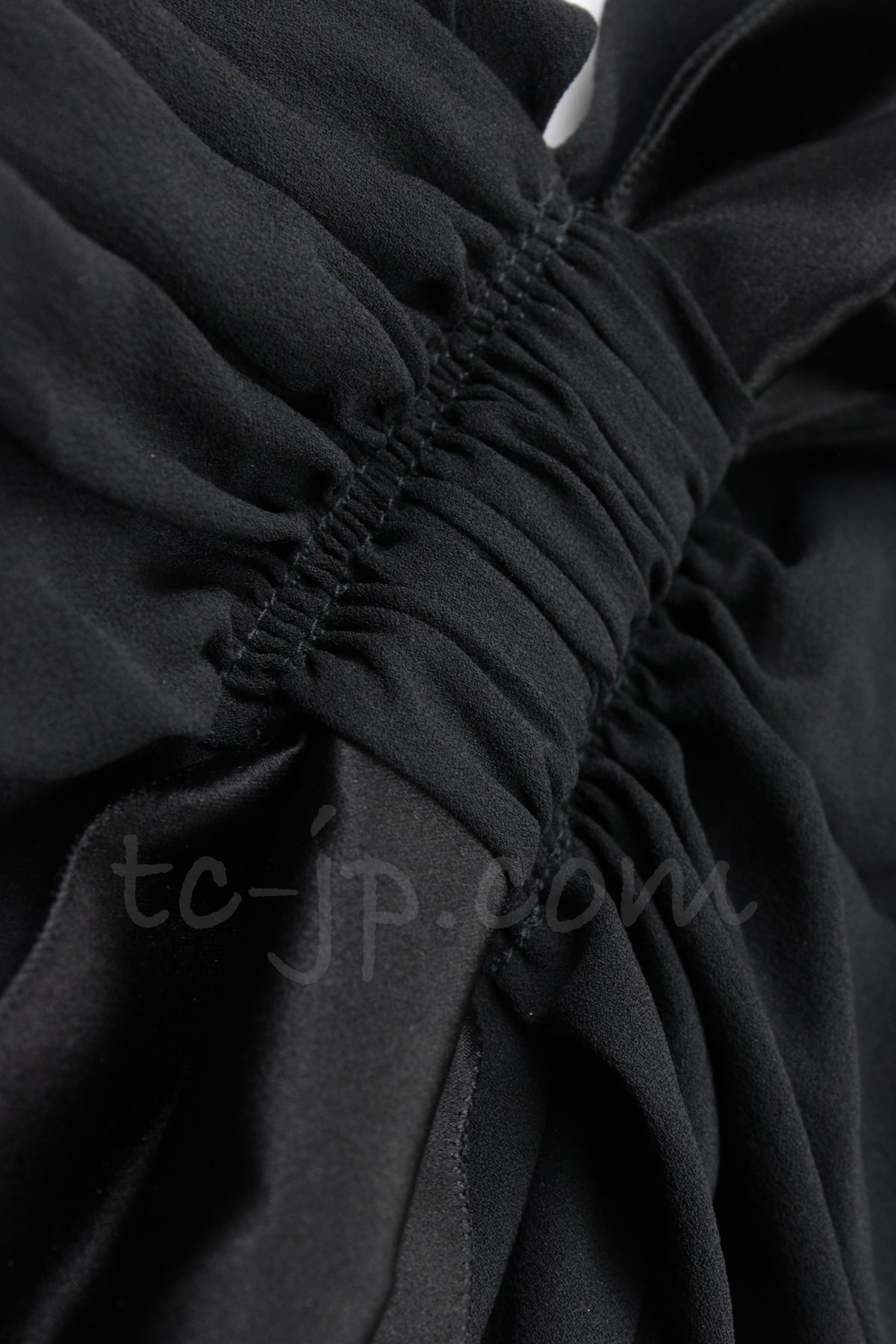CHANEL 07A Cameron Diaz Ribbon Trim Black Silk Cocktail Dress 34 シャネル キャメロンディアス着 リボン飾り ブラック シルク カクテル ドレス ワンピース 即発