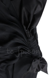 CHANEL 07A Cameron Diaz Ribbon Trim Black Silk Cocktail Dress 34 シャネル キャメロンディアス着 リボン飾り ブラック シルク カクテル ドレス ワンピース 即発