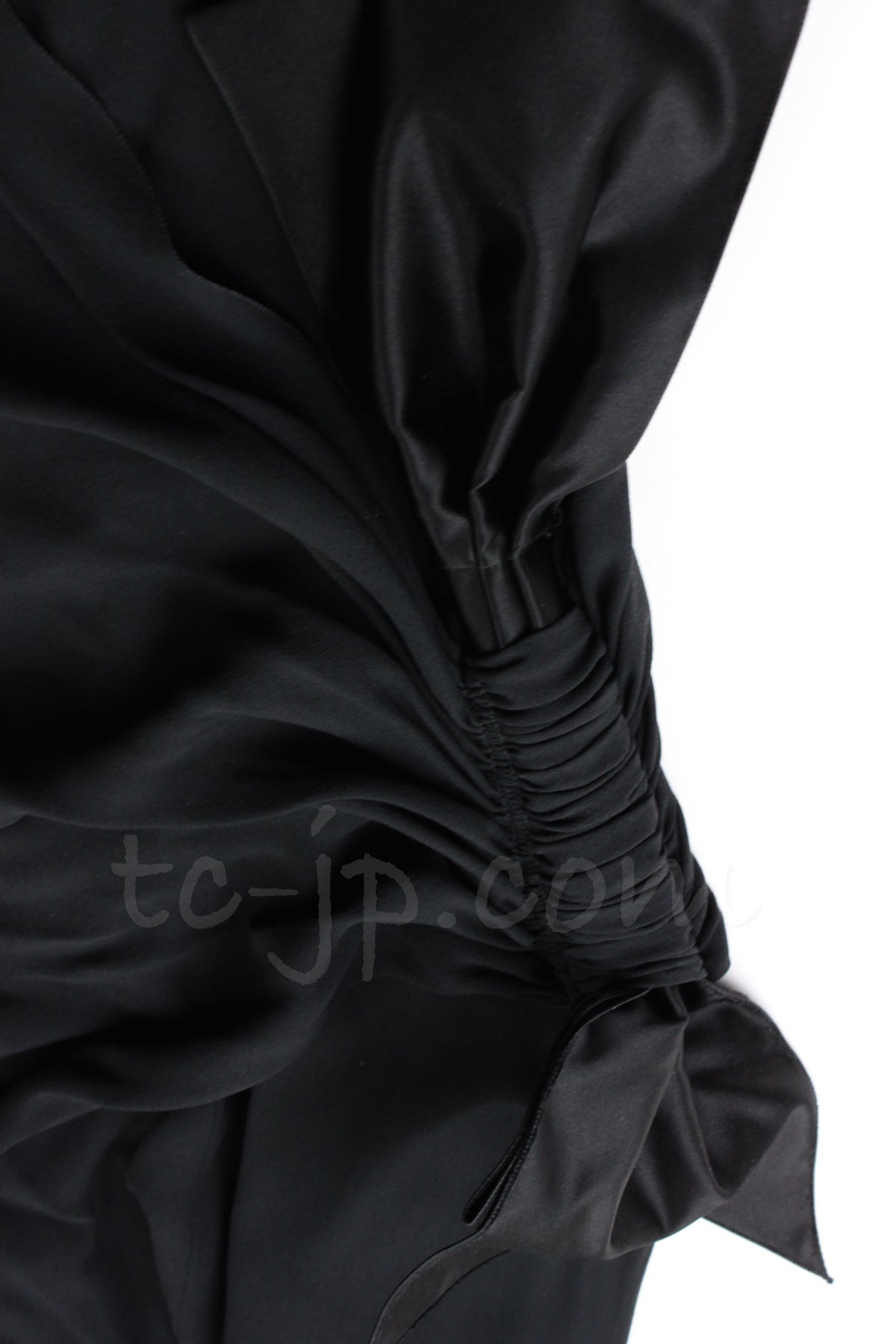 CHANEL 07A Cameron Diaz Ribbon Trim Black Silk Cocktail Dress 34 シャネル キャメロンディアス着 リボン飾り ブラック シルク カクテル ドレス ワンピース 即発