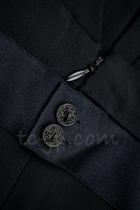 CHANEL 07A Cameron Diaz Ribbon Trim Black Silk Cocktail Dress 34 シャネル キャメロンディアス着 リボン飾り ブラック シルク カクテル ドレス ワンピース 即発