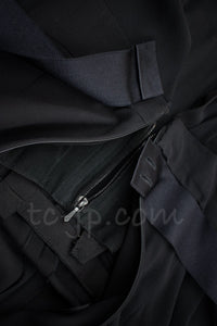 CHANEL 07A Cameron Diaz Ribbon Trim Black Silk Cocktail Dress 34 シャネル キャメロンディアス着 リボン飾り ブラック シルク カクテル ドレス ワンピース 即発