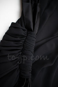 CHANEL 07A Cameron Diaz Ribbon Trim Black Silk Cocktail Dress 34 シャネル キャメロンディアス着 リボン飾り ブラック シルク カクテル ドレス ワンピース 即発