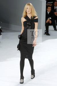 CHANEL 07A Cameron Diaz Ribbon Trim Black Silk Cocktail Dress 34 シャネル キャメロンディアス着 リボン飾り ブラック シルク カクテル ドレス ワンピース 即発