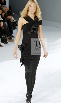 CHANEL 07A Cameron Diaz Ribbon Trim Black Silk Cocktail Dress 34 シャネル キャメロンディアス着 リボン飾り ブラック シルク カクテル ドレス ワンピース 即発