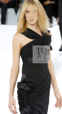 CHANEL 07A Cameron Diaz Ribbon Trim Black Silk Cocktail Dress 34 シャネル キャメロンディアス着 リボン飾り ブラック シルク カクテル ドレス ワンピース 即発