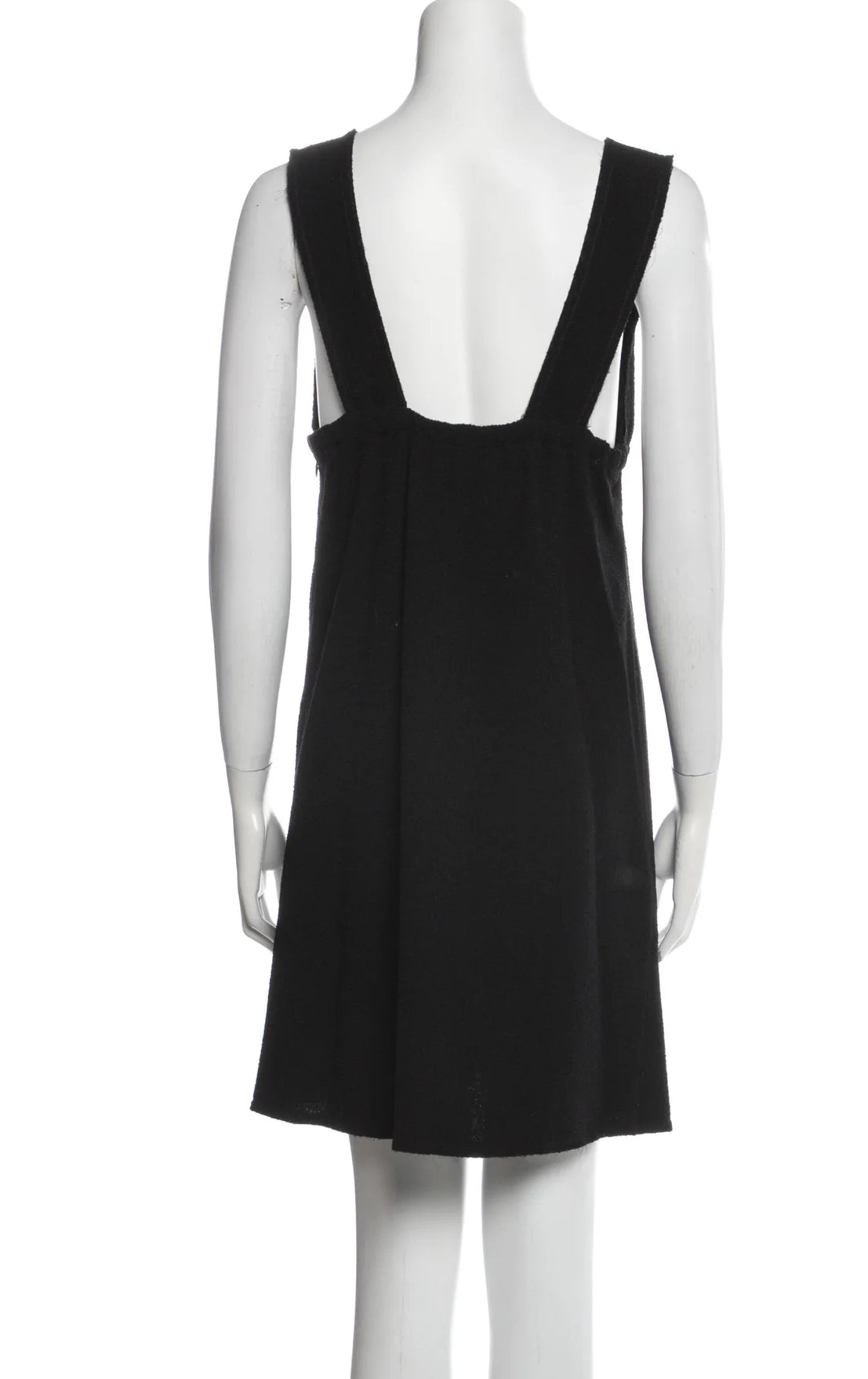 CHANEL 14C Black Terry CC Button Accents Soft Summer Dress 36 シャネル ブラック テリー柔らか素材 サマー ワンピース 即発