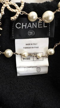 CHANEL 14C Black Terry CC Button Accents Soft Summer Dress 36 シャネル ブラック テリー柔らか素材 サマー ワンピース 即発