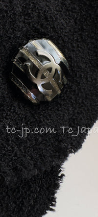 CHANEL 14C Black Terry CC Button Accents Soft Summer Dress 36 シャネル ブラック テリー柔らか素材 サマー ワンピース 即発