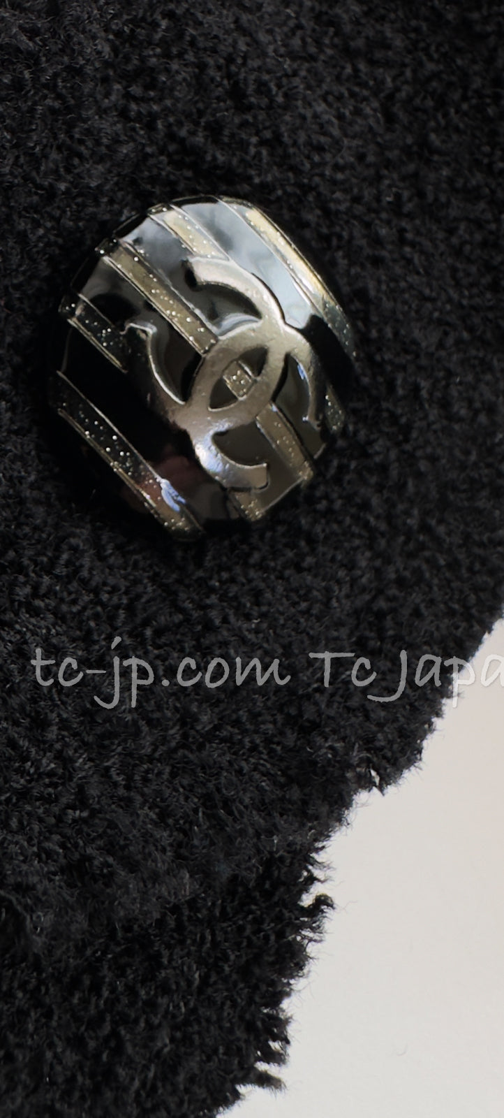 CHANEL 14C Black Terry CC Button Accents Soft Summer Dress 36 シャネル ブラック テリー柔らか素材 サマー ワンピース 即発
