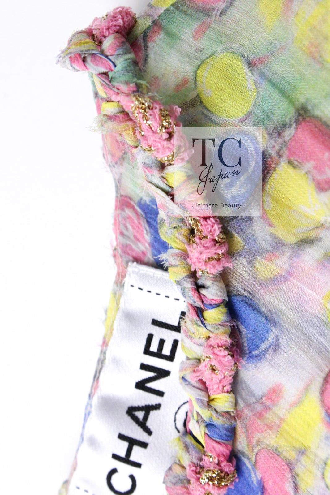 CHANEL 11C Yellow Pink Blue Pretty CC Mark Silk Dress 34 42 シャネル イエロー ピンク ブルー 水玉 ココマーク シルク ワンピース 即発