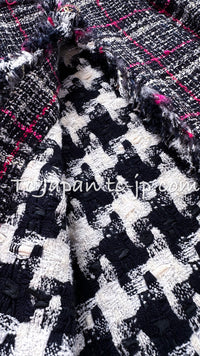 CHANEL 07S Navy White Pink Multicolor Cotton Tweed Coat 34 シャネル ネイビー ピンク ホワイト マルチカラー コットン ツイード ロング コート 即発