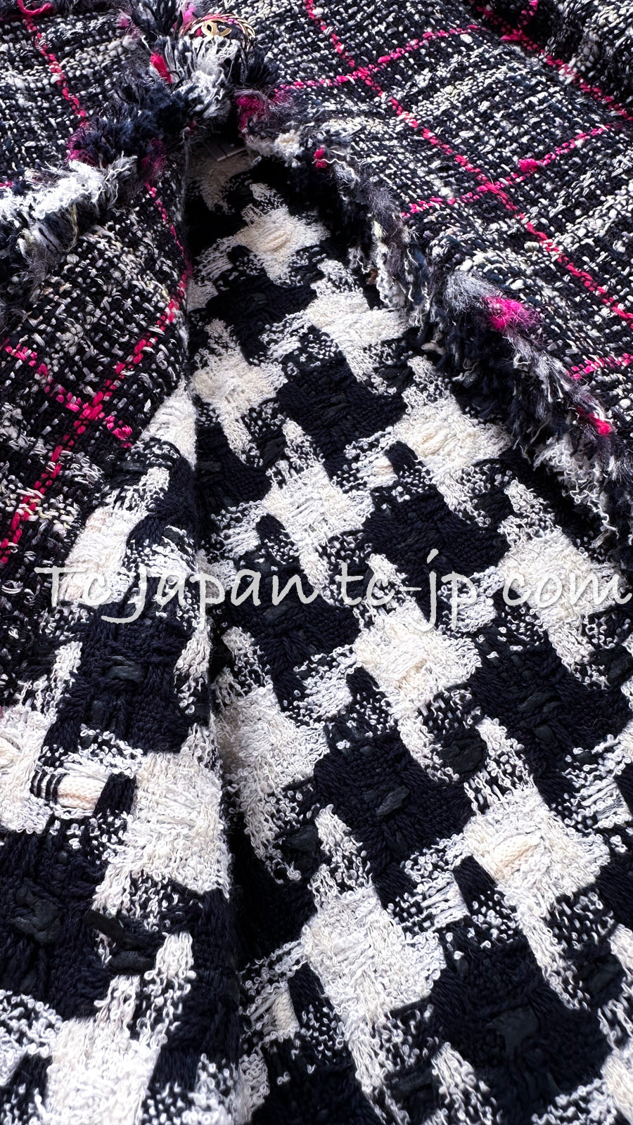 CHANEL 07S Navy White Pink Multicolor Cotton Tweed Coat 34 シャネル ネイビー ピンク ホワイト マルチカラー コットン ツイード ロング コート 即発