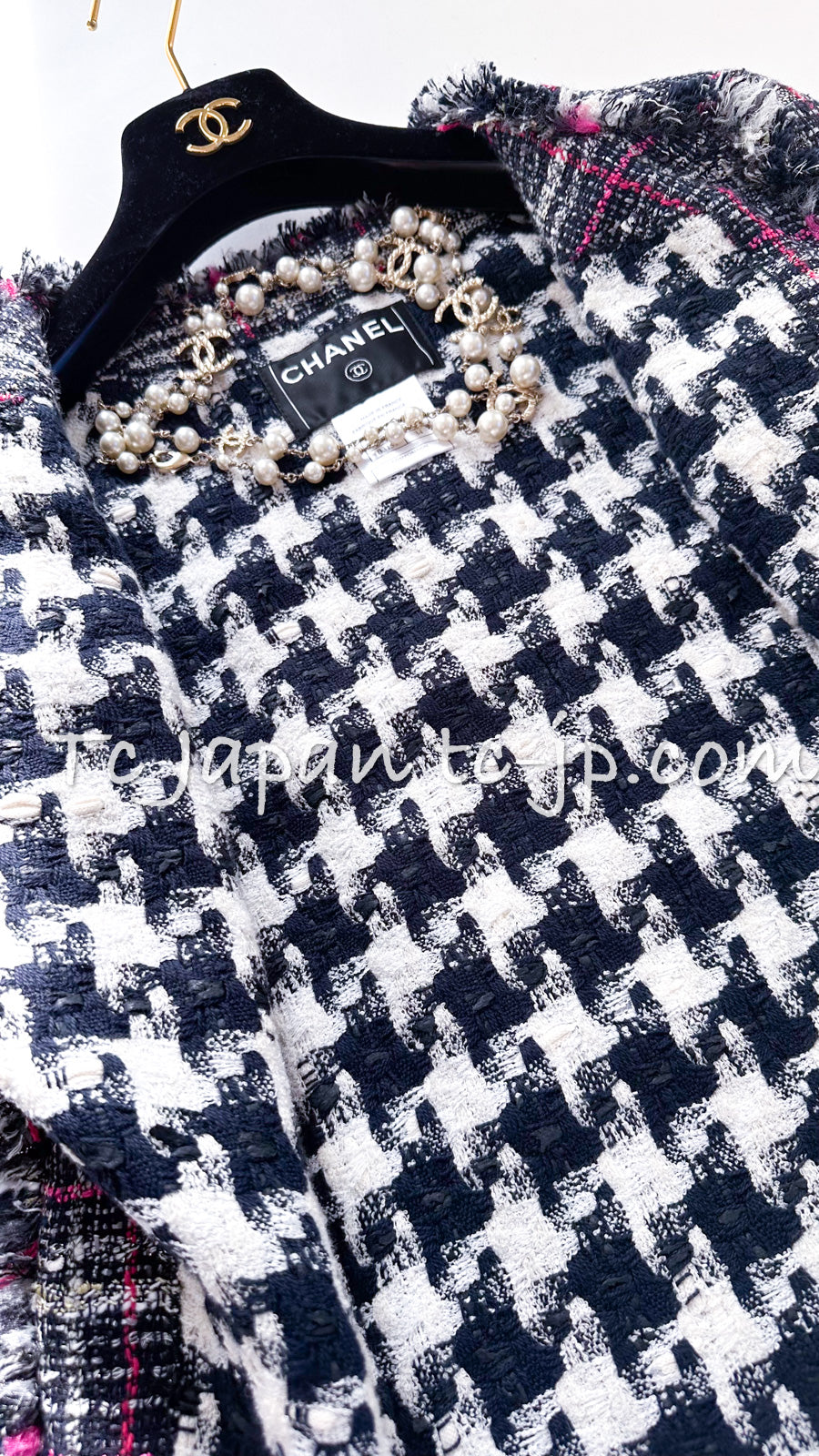 CHANEL 07S Navy White Pink Multicolor Cotton Tweed Coat 34 シャネル ネイビー ピンク ホワイト マルチカラー コットン ツイード ロング コート 即発