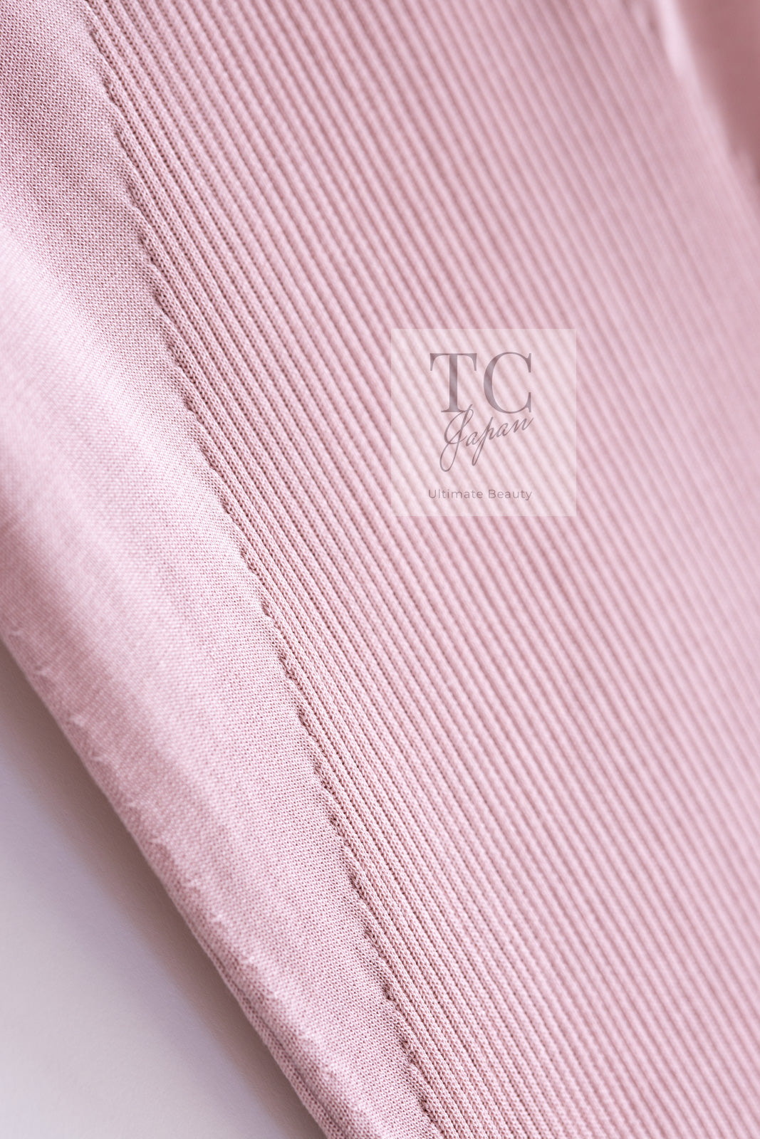 CHANEL 11S Pale Moss Pink Camellia Knit Stretch Soft Dress 34 シャネル 淡い モス ピンク カメリア装飾 ニット ストレッチ ソフト ワンピース 即発 - TC JAPAN