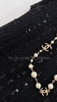 CHANEL 00C Black Sequin Embellishments Party Dress 34 シャネル ブラック スパンコール パーティー ワンピース 即発