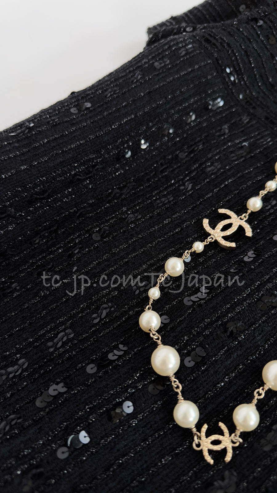 CHANEL 00C Black Sequin Embellishments Party Dress 34 シャネル ブラック スパンコール パーティー ワンピース 即発