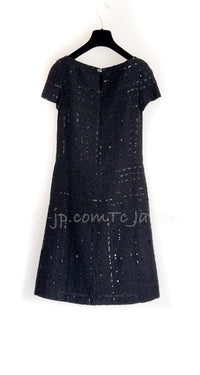 CHANEL 00C Black Sequin Embellishments Party Dress 34 シャネル ブラック スパンコール パーティー ワンピース 即発