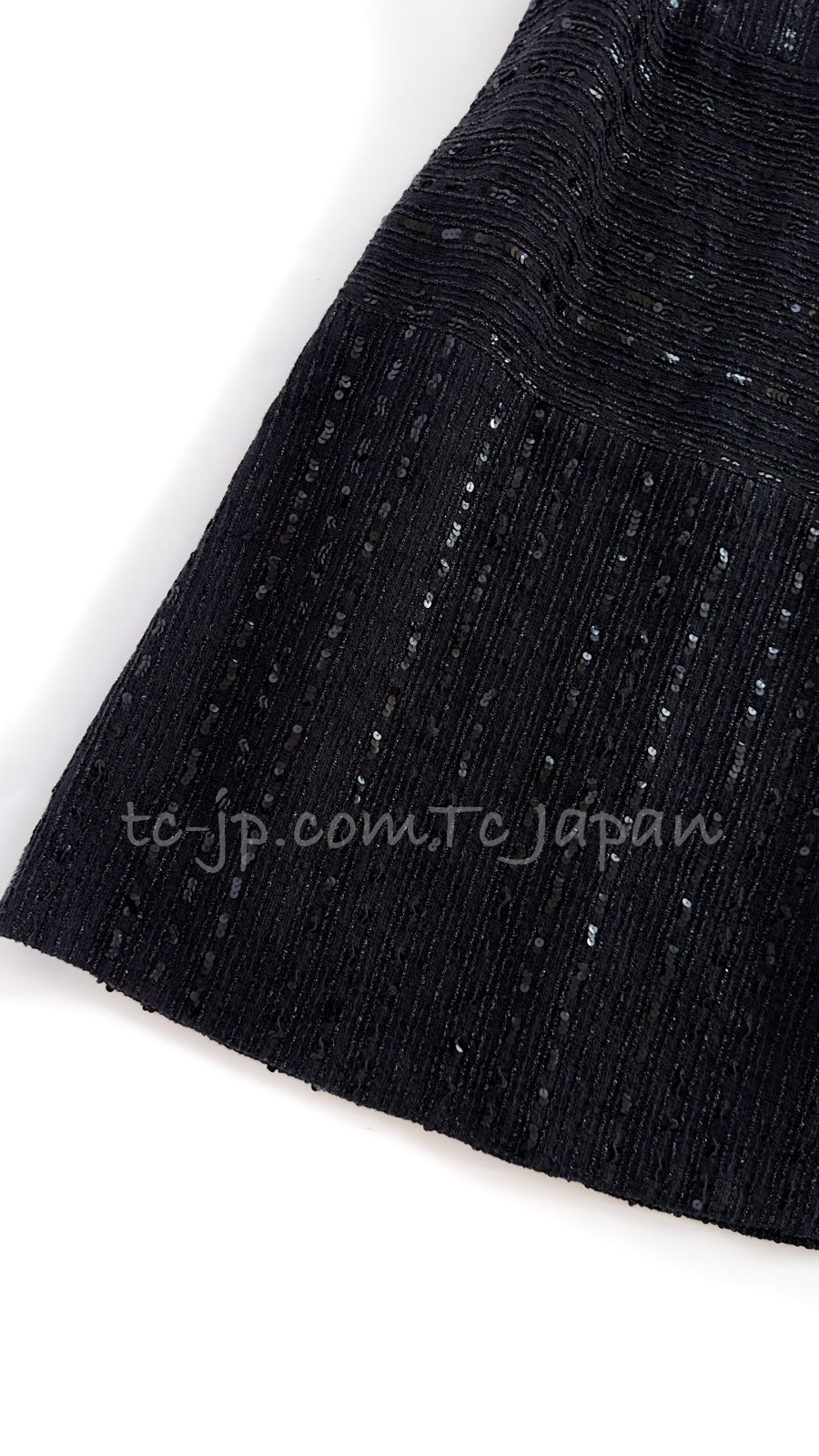 CHANEL 00C Black Sequin Embellishments Party Dress 34 シャネル ブラック スパンコール パーティー ワンピース 即発