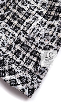 CHANEL 14S White Black Camellia Gripox Button Tweed Dress 34 シャネル ホワイト ブラック グレー カメリア グリポワ宝石ボタン ツイード ワンピース 即発