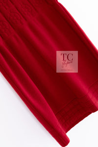 CHANEL 10PF Red Wool Cashmere Camellia Knit Dress 36 38 シャネル レッド ウール カシミヤ ニット ワンピース 即発