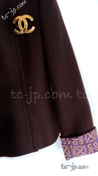 CHANEL 00A Brown Cashmere 100% Zipper Jacket Skirt Suit 38 シャネル ブラウン カシミア ジッパー ジャケット スカート スーツ 即発