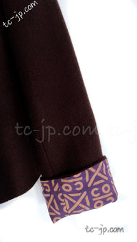 CHANEL 00A Brown Cashmere 100% Zipper Jacket Skirt Suit 38 シャネル ブラウン カシミア ジッパー ジャケット スカート スーツ 即発