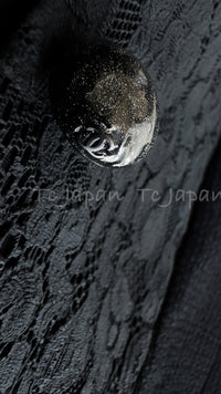 CHANEL 15S Keira Knightley Black Lace Cotton Tweed Jacket CC Button 46 シャネル  キーラ ナイトレイ着用 ブラック ツイード ジャケット ココボタン 希少サイズ  即発