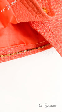 CHANEL 91C Vintage Apricot Gold Button Cotton Jacket Dress Setup 34 36 38 シャネル ヴィンテージ アプリコット CC ゴールド ボタン コットン ジャケット ワンピース セットアップ 即発